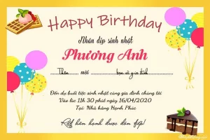 thiệp mời tiệc sinh nhật