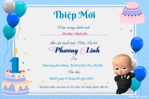 thiệp mừng thôi nôi bé trai